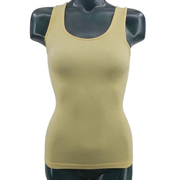 Sugarlips Ribbed Stretch Butter Yellow Tank Top Women's Size OS Pastelcore 3585 - Picture 1 of 5